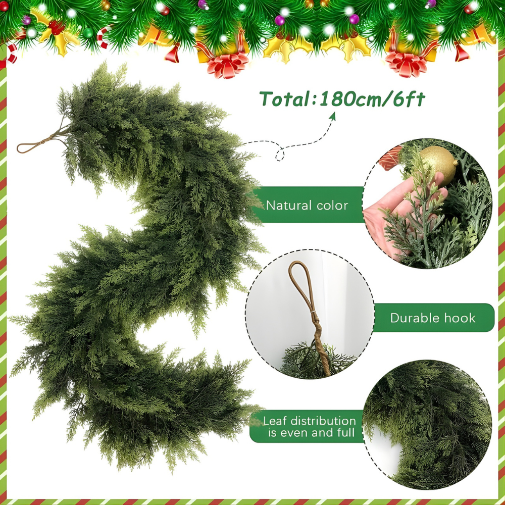6FT Winter Cedar Garland